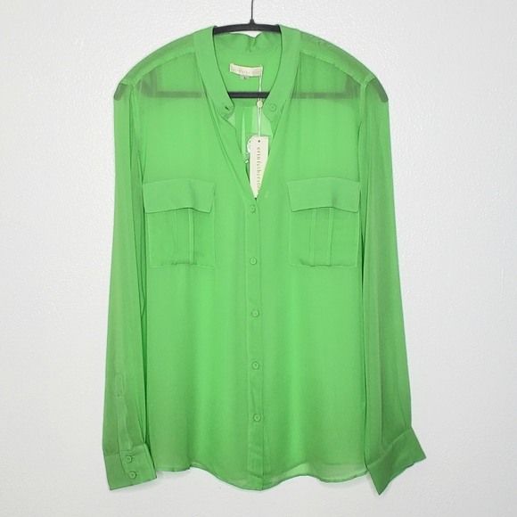 Erin Fetherston Long Sleeve Silk Blouse Shirt NWT